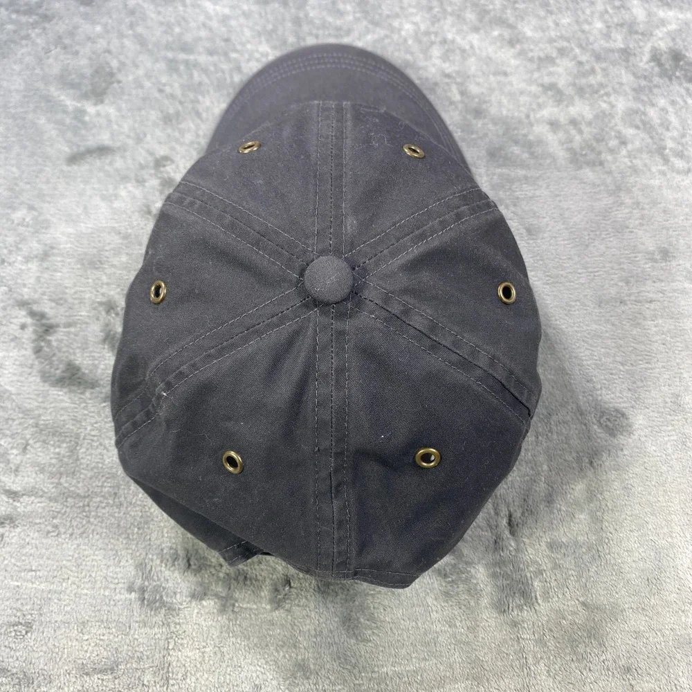Fjallraven Cap Hat Strapback S/M Dark Grey Helags Leather Fox Logo Sweden Flag